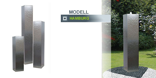 Edelstahlbrunnen Modell Hamburg